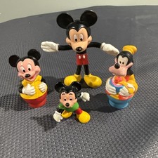 Vintage Mickey Mouse Goofy Figurines Lot   Disney Plastic  Rubber Toys