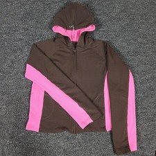 Can't Miss Hoodie Womens Medium Brown Full Zip Cotton Stretch Outdoor Casual