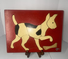 Judy Toy Vintage Wooden Dog Outline Puzzle Board,  15 Pieces 1940-1960 — photo 1