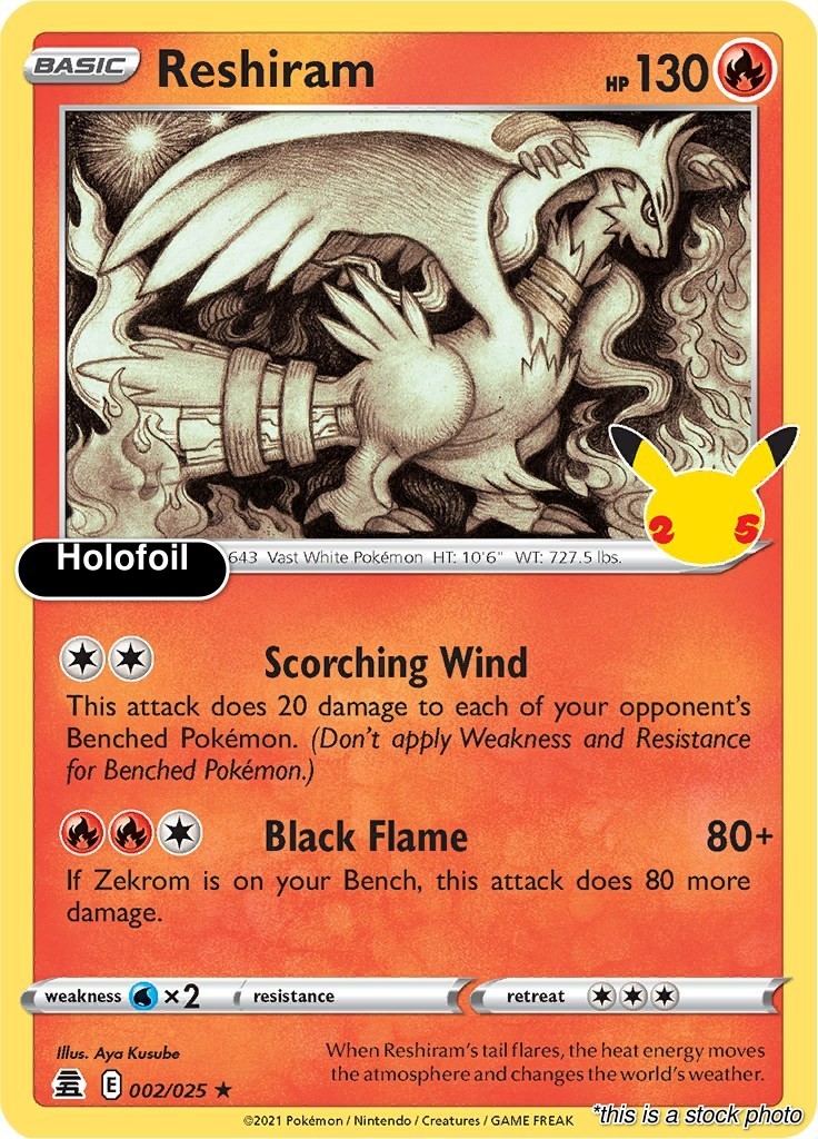 NM Reshiram 002/025 Holo Rare EN