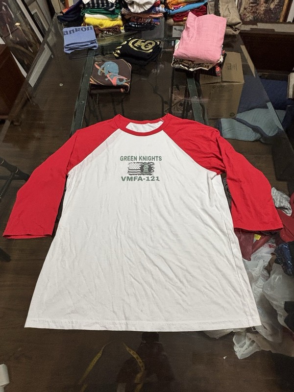 Vintage US Marines Vmfa 121 Green Knights Raglan T Shirt Men’s Medium Retro