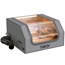 Updated Integrated Laser Engraver Enclosure with LED Light, Ventilation Kit, Cov