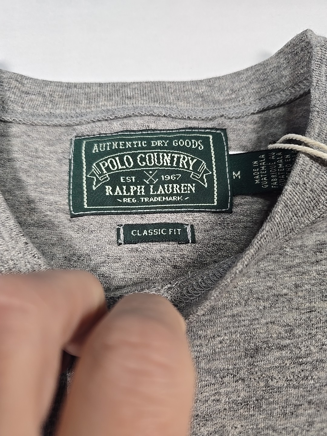 Nwt Polo Country Ralph Lauren Mens L/S Gray Medium Henley Shirt Logo Classic Fit thumbnail 2