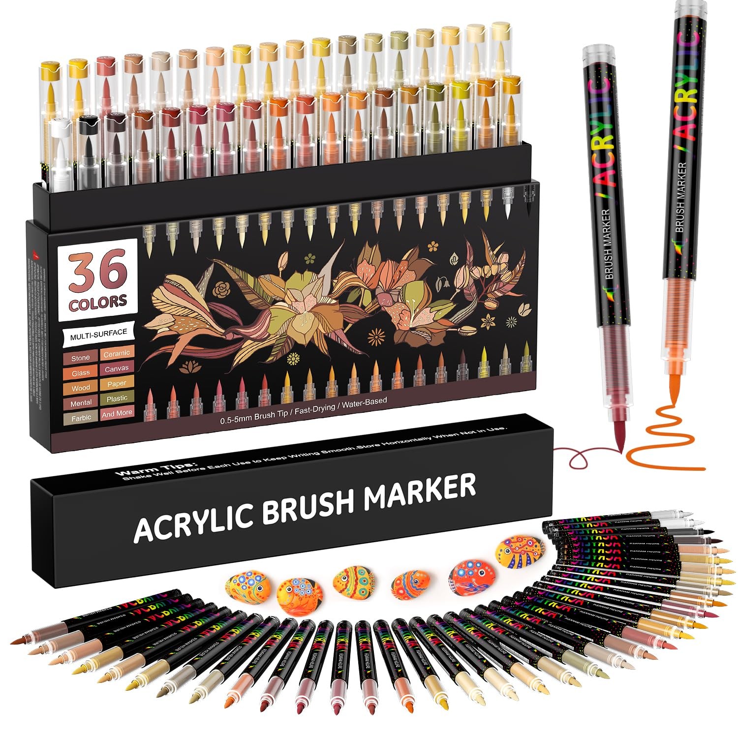 Feutre acrylique 36 couleurs en coffret créatif pour offrir aux passionnés de dessin