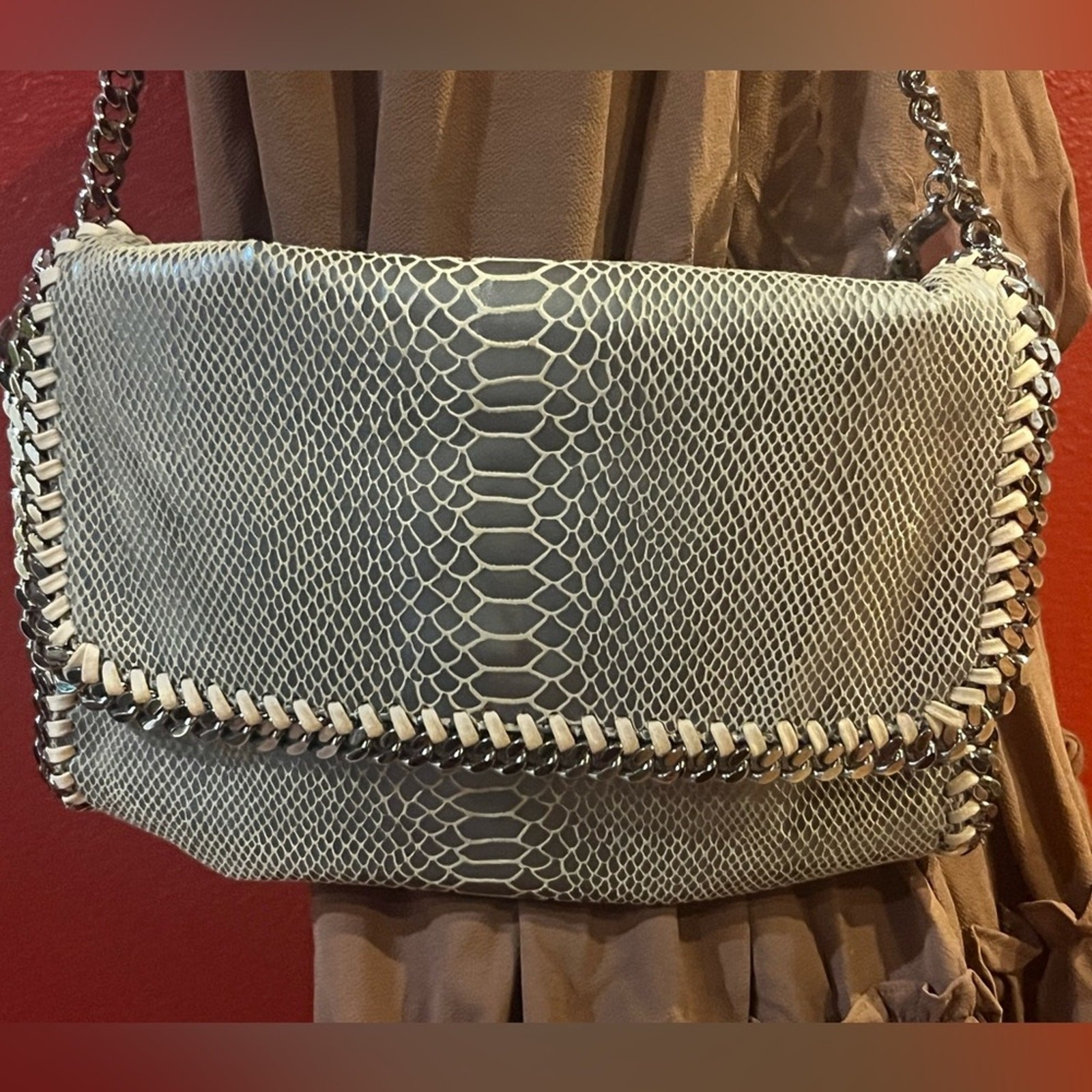 Stella McCartney Eco Python Embossed Falabella Fo… - image 3