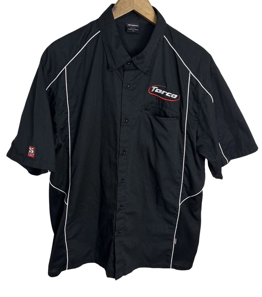 Simpson Torco Racing Men’s Black Mechanic Pit Crew Button Up Shirt Size XL - Image 2 of 4
