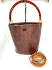 used ETRO Paisley Pattern 2way Shoulder Hand Bag PVC Bucket bag Tote Women 28237