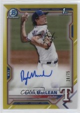 2021 Bowman Chrome Prospects Yellow Refractor 28/75 Dylan MacLean Auto 1ab1
