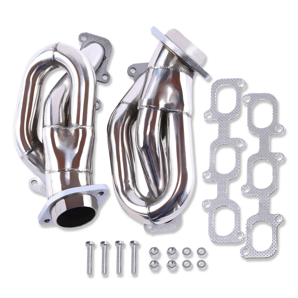 Cabeçalhos de escape curtos de aço inoxidável polido para Ford Mustang 3.7L 2011-2015 - Imagem 2 de 4