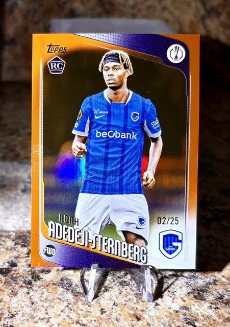 2025-26 TOPPS UCC NOAH ADEDEJI-STERNBERG RC #122 ORANGE FOIL #ED /25 ROOKIE GENK