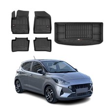 OMAC Fußmatten & Kofferraumwanne Set für Hyundai i10 2020-2026 Gummi Schwarz 5x