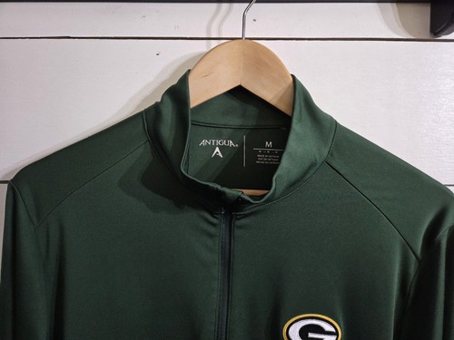 Maglione Green Bay Packers Antigua 1/4 Zip Uomo M Verde Felpa Elasticizzata Nuovo con etichette - Foto 3 di 8