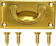 Solid Brass Flush Drop Handle 70mm Recessed Cupboard Cabinet Door Pull