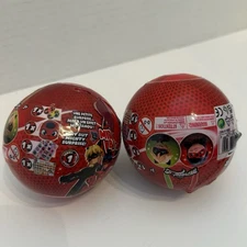 New Miraculous Ladybug Miraball 4 in1 Surprise Plush Lot Of 2 Mystery Balls
