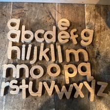 Handcrafted Wood Letters Alphabet Lot of 32