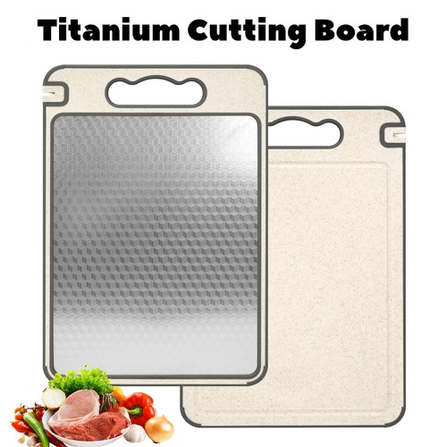 Titanium Double-Sided Cutting Boards Titanium Chopping Board For Kitchen Camping - Picture 2 of 13
