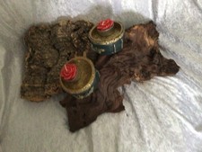 Handmade Hand Painted Recycled Plaster Tealight Candle Holders x 2