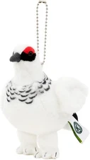 Japanese Rock Ptarmigan Winter Plumage Plush Mascot Keychain 15cm Realistic Bird