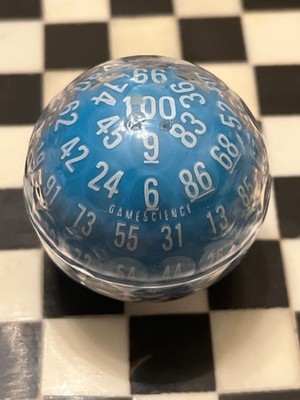 Vintage Gamescience d100 zocchihedron blue rpg ad&d dice 121524@