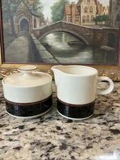 Inter-national TM Stoneware Sugar Bowl & Creamer 