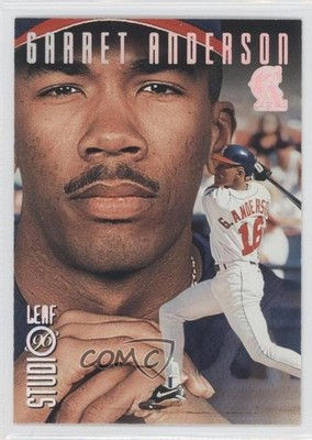 1996 Leaf Studio Silver Press Proof /100 Garret Anderson #23 0q3