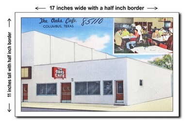 Texas 1940s - The Oaks Caf u00e9, Columbus, Texas . - 11x17 Poster