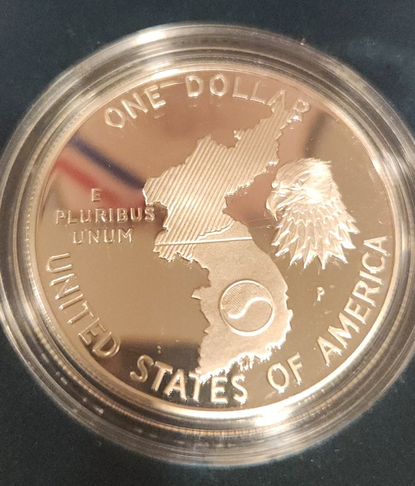 1991 US Mint Korean War Memorial Commemorative Proof Silver Dollar Coin OGP COA - Image 4 of 4
