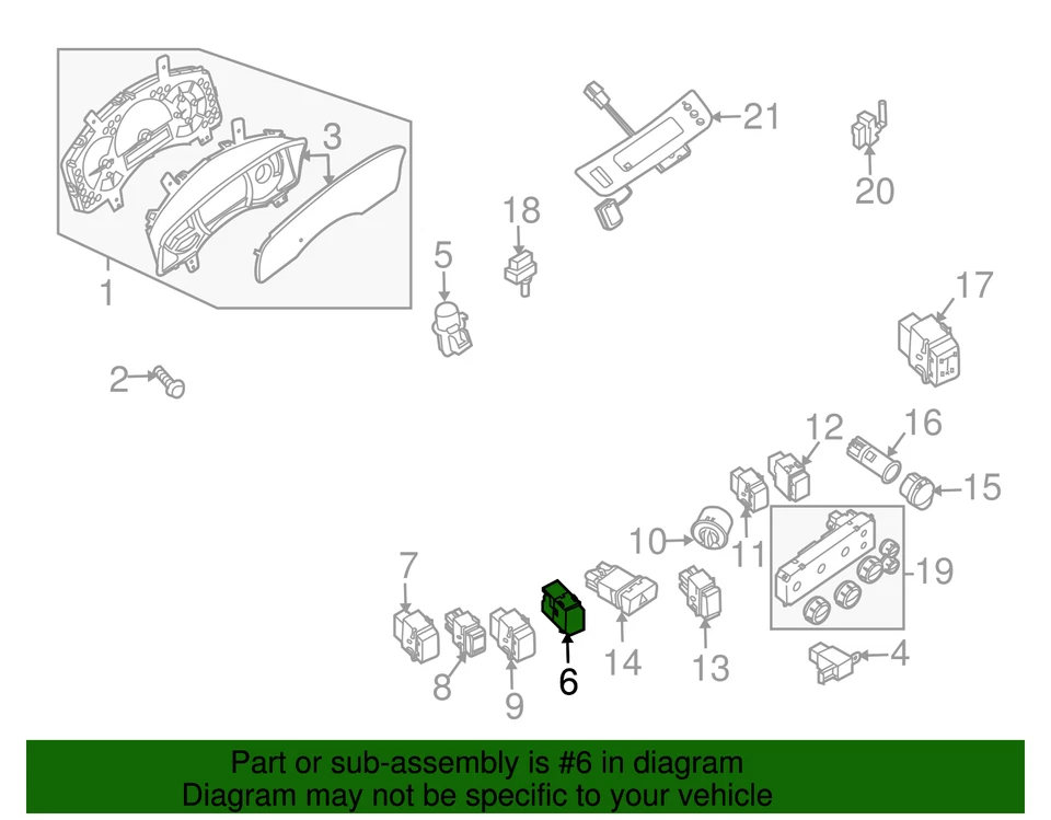 Luz de instrumento genuina Nissan reóstato 25980-5Z000 Foto 2 de 2