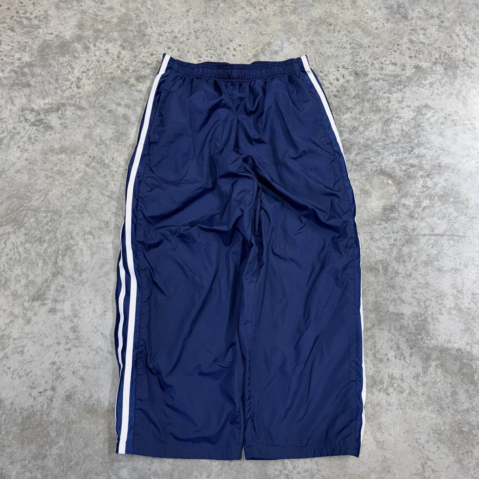Athletic Works Track Pants Mens XL Blue Snap Side tearaway Windbreaker Baggy