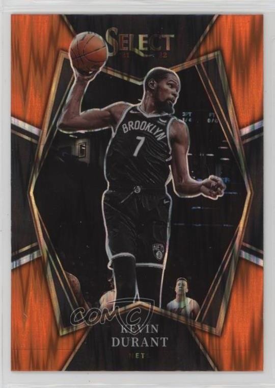 2021-22 Panini Select Premier Level Orange Flash Prizm Kevin Durant #135 0nr3