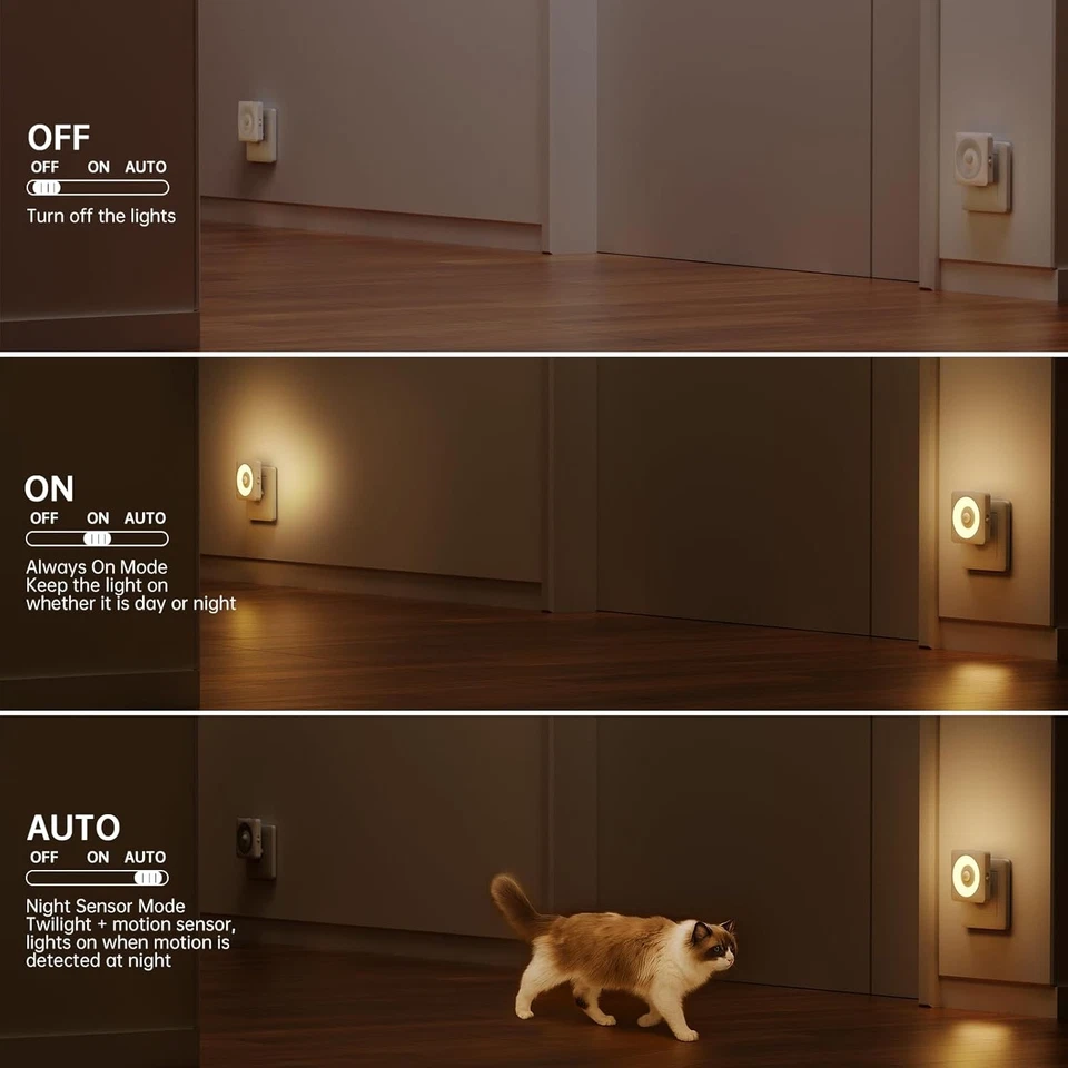 Luce Notturna Bambini Da Presa, [2 Pezzi] 2700K Luci Notturne Con Sensore Movime - Immagine 4 di 4