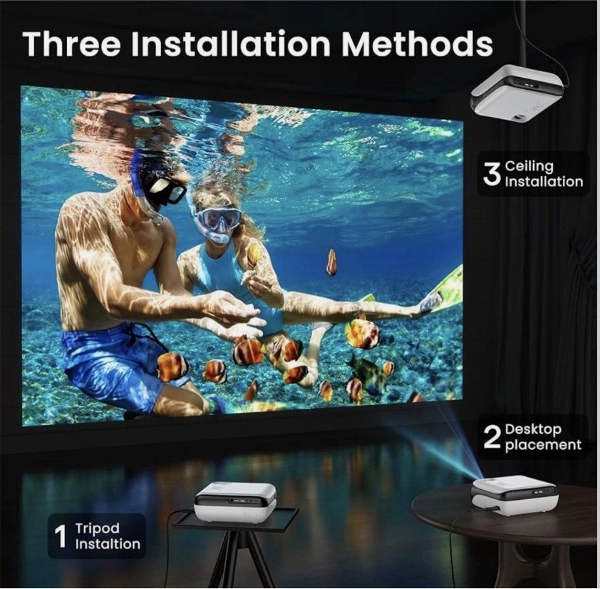 projecteur home cinéma androidbluetooth – vue détaillée