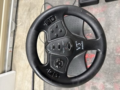  V3 DRIVING STEERING WHEEL CONTROLLER W/ GAS BRAKE PEDALS FOR N64 NINTENDO 64
