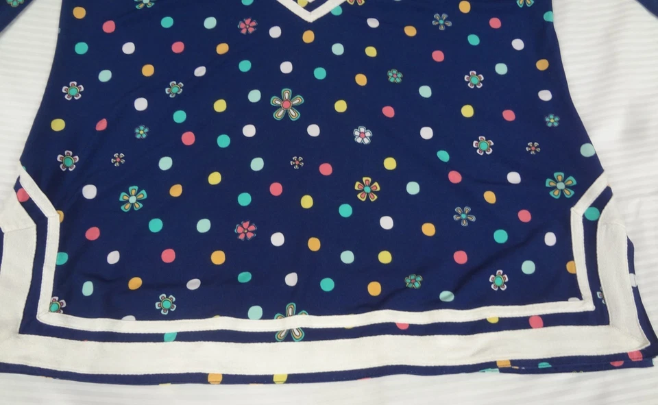 CAMISA MUJER MUJER REPÚBLICA ISLA FLORES HIPPIE MANGA 3/4 AZUL MEDIANA K662 Foto 3 de 4