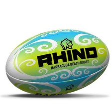 Rhino Barracuda Beach Pro Rugby Ball Midi (Size 2) Green/Blue/Wht Midi (Size 2)