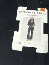 Banana Republic Womens Rib Lounge Set XXL 2pc Soft Modal Blend Black NEW