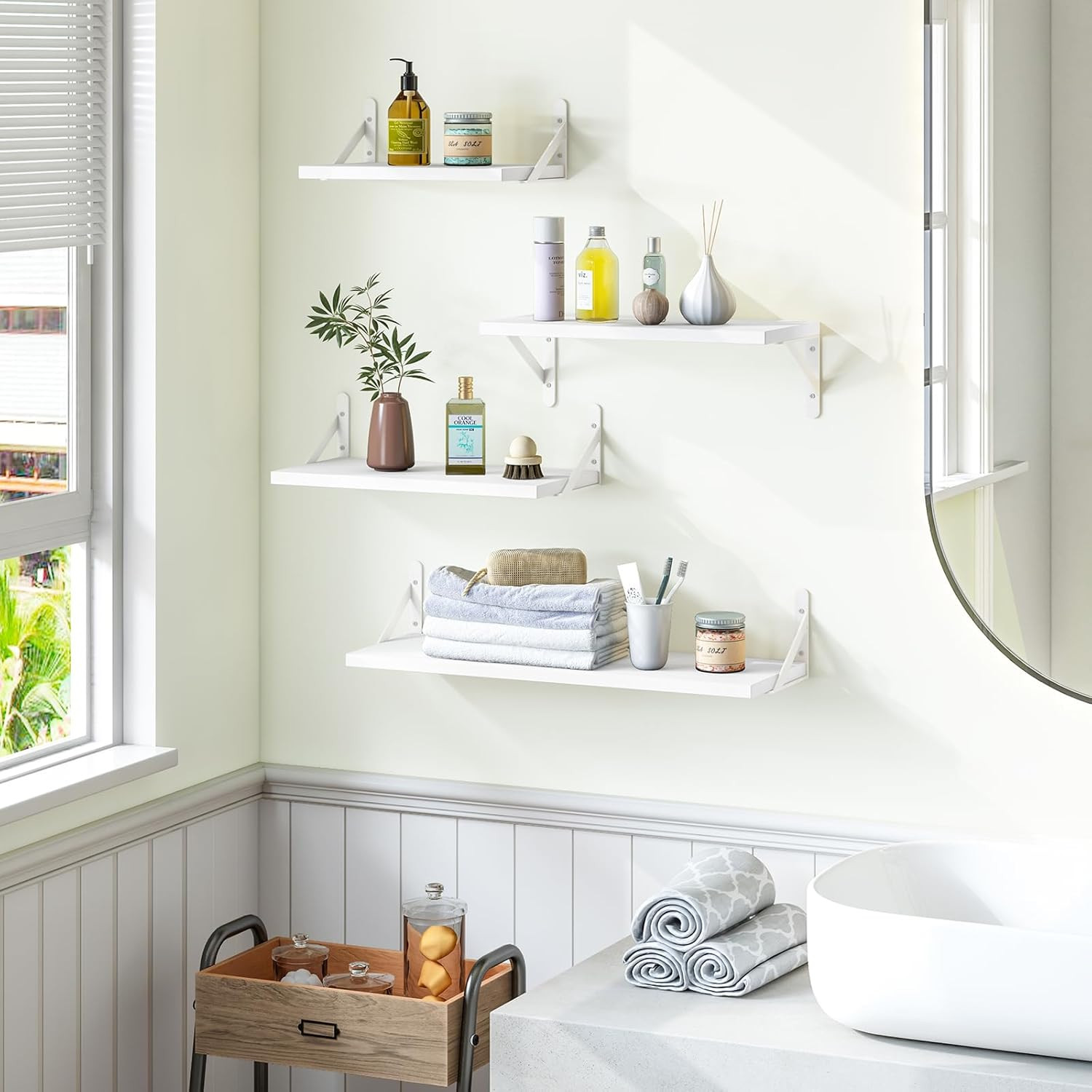 Floating Shelves for Wall, Different Sizes White Wall Shelves for