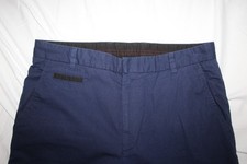 HUGO BOSS Men's 30 x 31 Blue Cotton Elastane Flat Front Coin Pocket Pant
