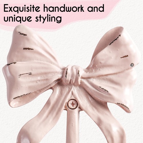 Große rosa Schleife Wandhaken 4er Set, Shabby Chic Vintage Kleiderhaken, Deko... - Bild 3 von 7