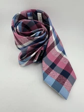 Perry Ellis Portfolio Men’s Tie – Multicolor Plaid – 100% Polyester 58" x 3"