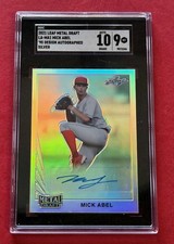 2021 Leaf Metal Draft Mick Abel '90 Design Auto Silver PSA 9 Mint 10 Auto POP 1
