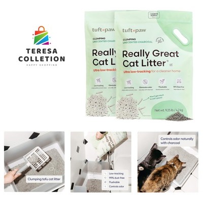Tuft & Paw Really Great Cat Litter, Low Tracking Tofu Cat Litter, Clumping, F...