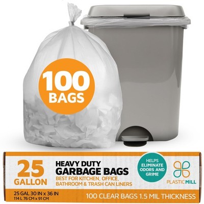 Heavy Duty Trash Bags - Clear Garbage Bags - Plastic Trash Bags - Tall Trash ...