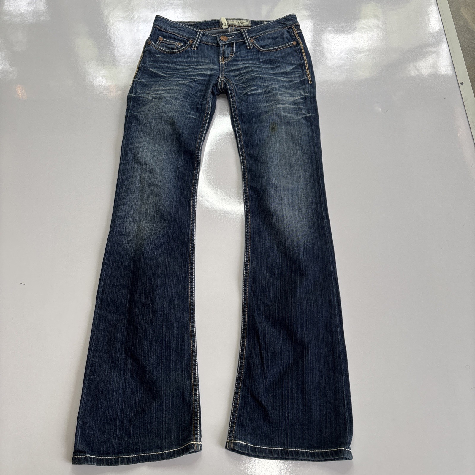 BKE Buckle Stella Woman Slim Fit Low Rise Jeans Dark Wash Denim 25x33.5