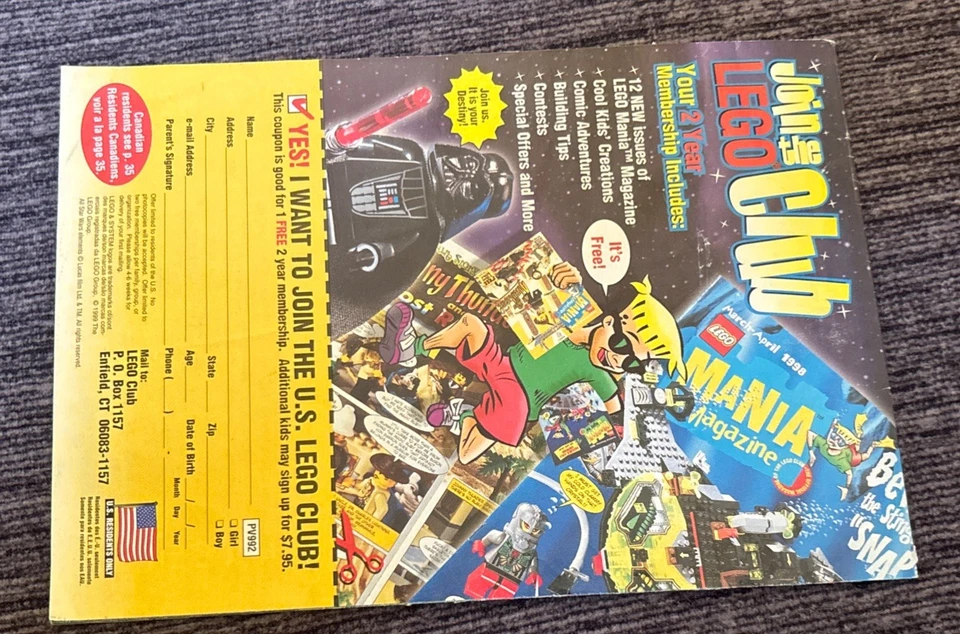 Lego 1999 Vintage Catálogo Folleto 4127018 Star Wars Ninja Rock Raiders Foto 4 de 4