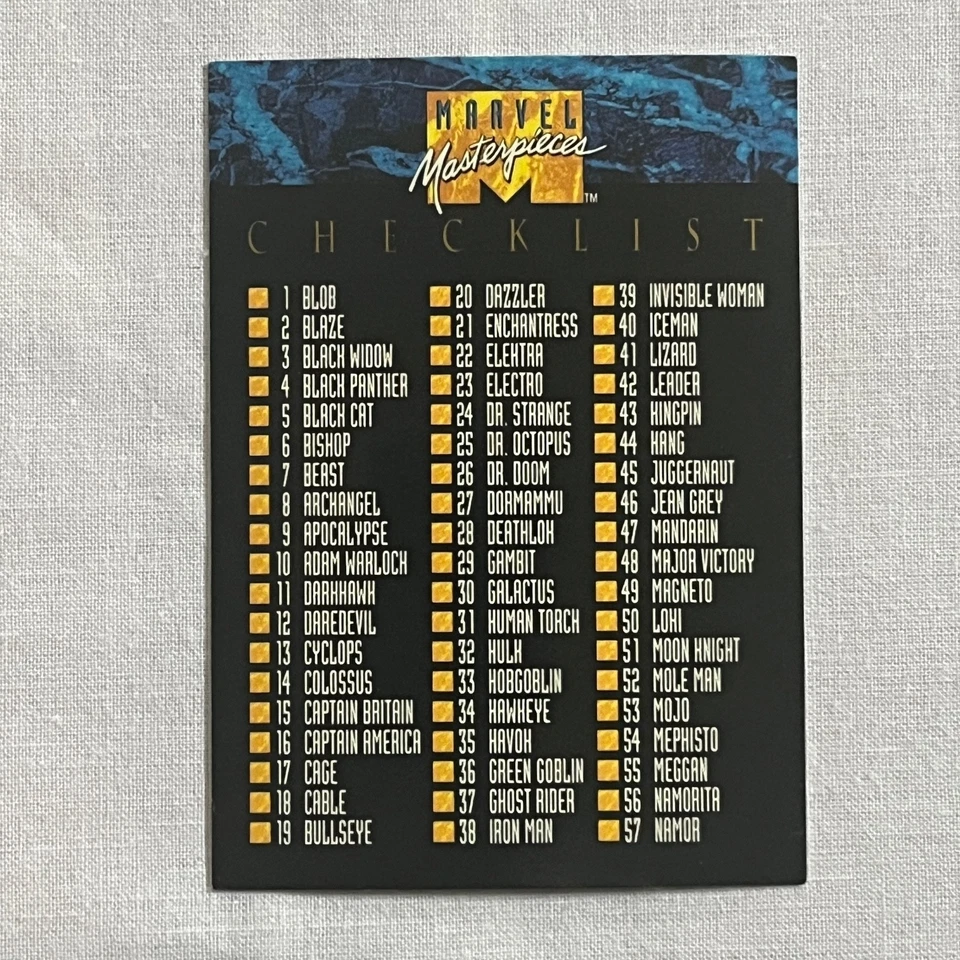 Juego de cartas coleccionables Skybox 1992 Marvel Universe Masterpieces con tarjetas de bonificación 1D-5D Foto 4 de 4