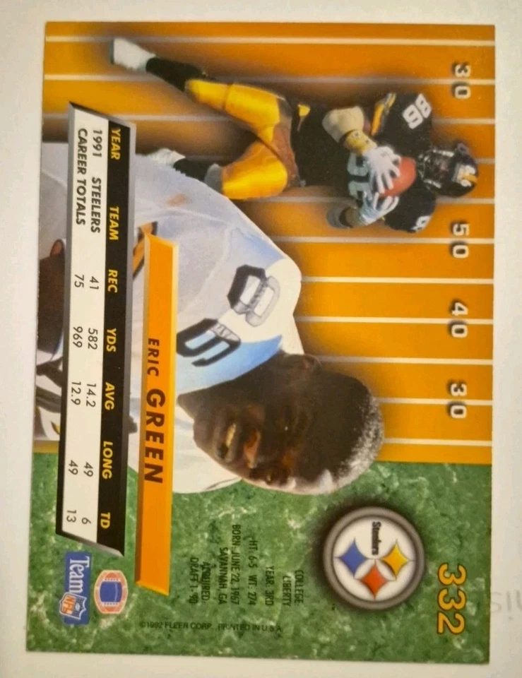 Fleer Ultra Card #332 Eric Green - Image 2 of 2