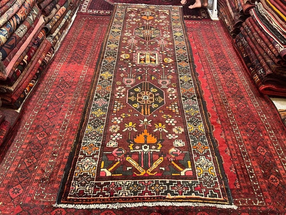 100 X 300 cm COLLECTORS ITEM Antique Kazak Natural Vegetable Dye Caucasus Runner - Image 2 of 4