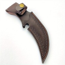 1pc Leather Belt Knife Sheath Cover Engraved Pattern Scabbard for Fixed Blade