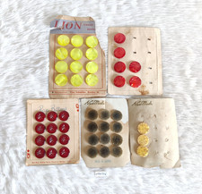 Vintage Multi Brand Plastic Buttons 45 Pcs In Original Paper 5 Strip Old BTN176